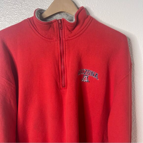 Vintage Arizona Wildcats NCAA Size XL 1/4 Zip Red Pullover Sweatshirt - Picture 3 of 11